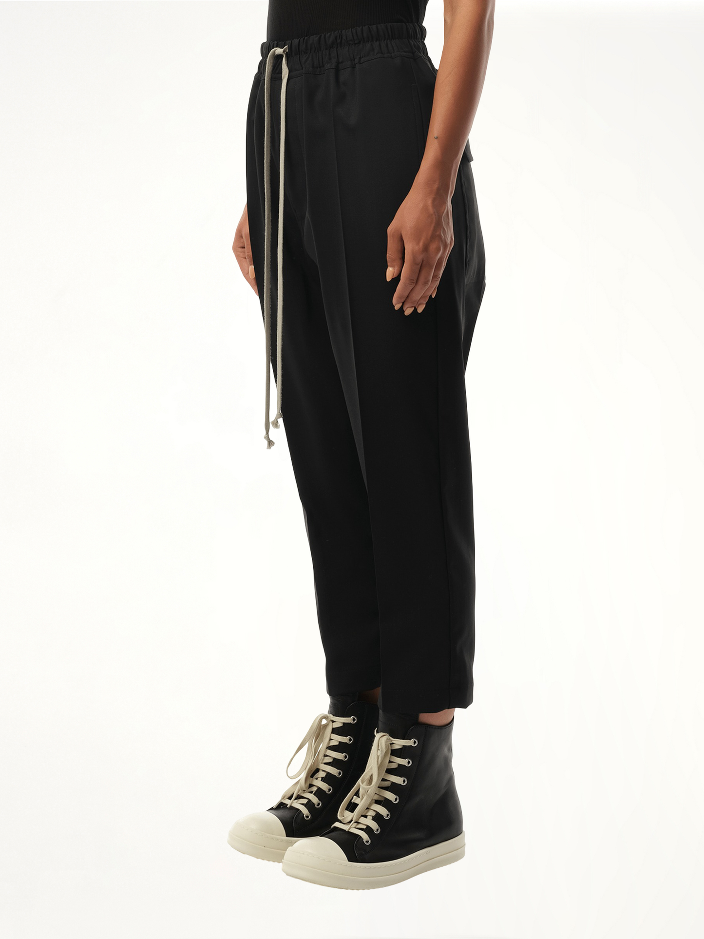 RICK OWENS Drawstring Astaires Cropped Pants (Black)