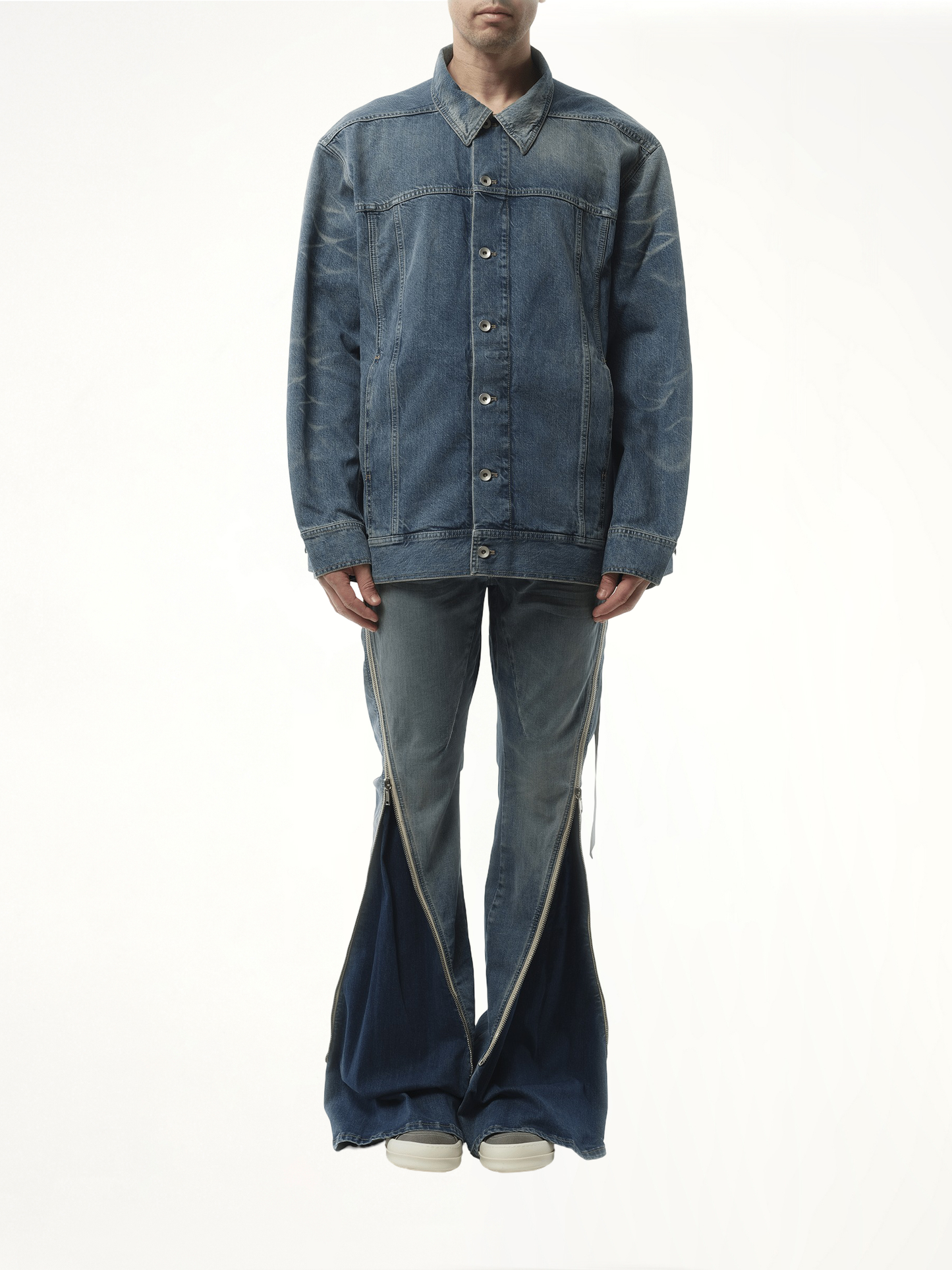 RICK OWENS DRKSHDW Jumbo Worker Jacket (Blue)