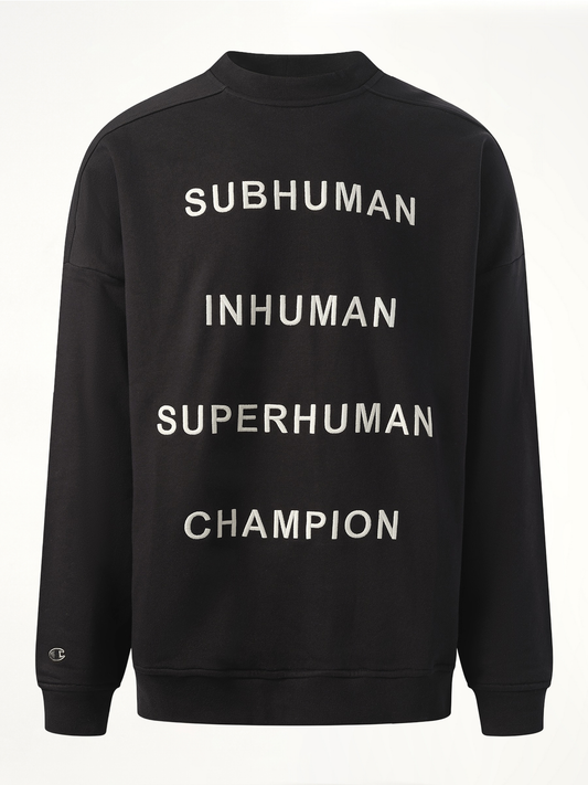 RICK OWENS DRKSHDW Champion x DRKSHDW Jumbo Sweatshirt (Black)