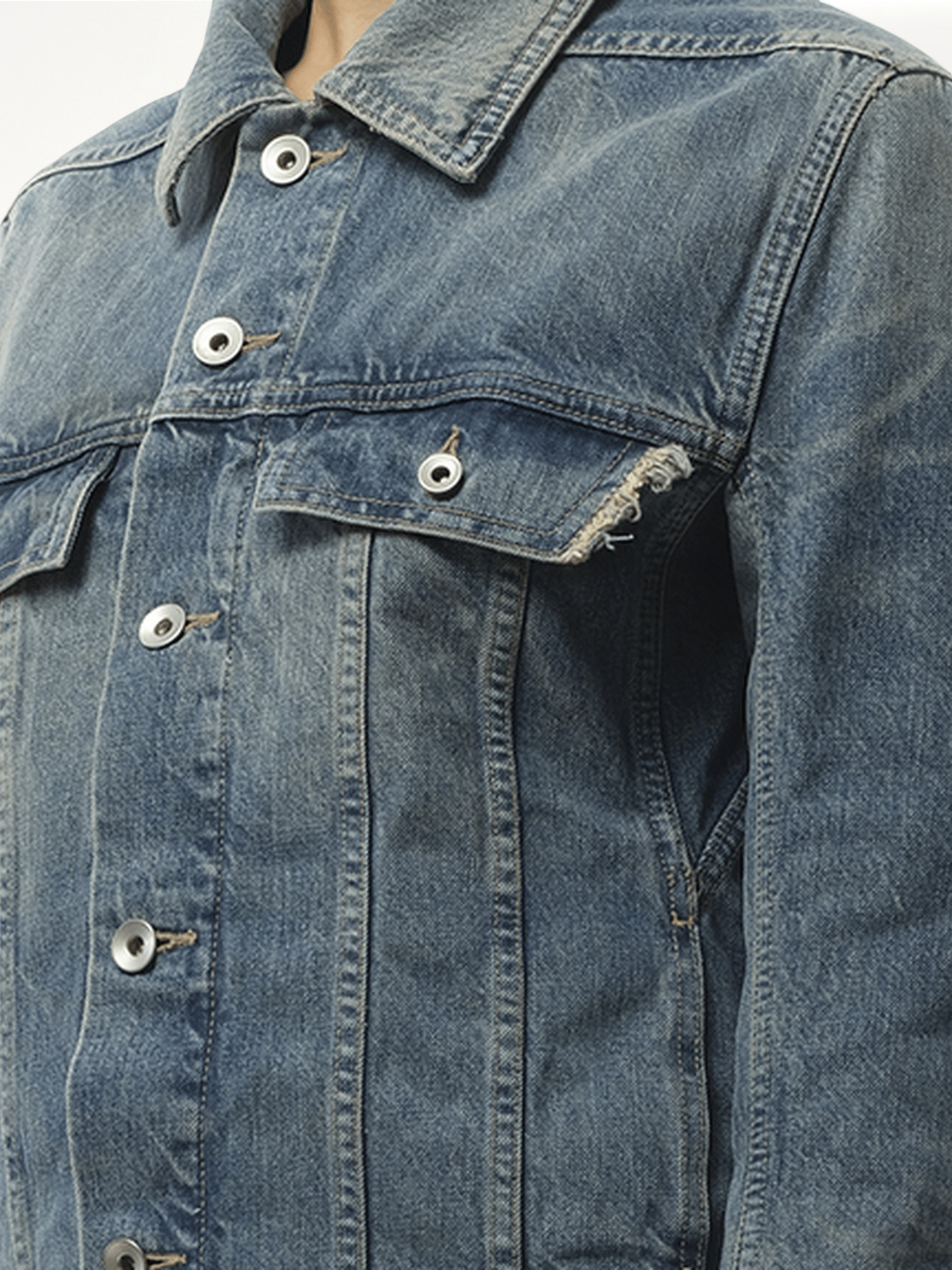 RICK OWENS DRKSHDW Trucker Denim Jacket (Blue)