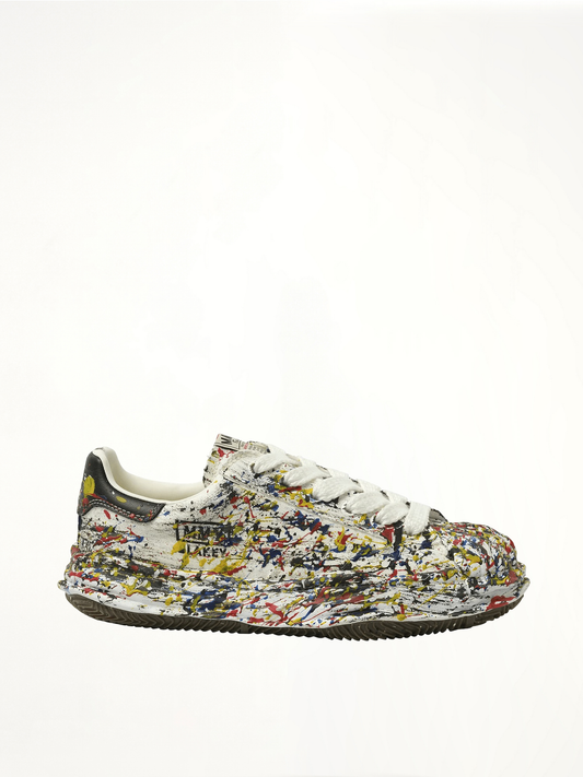 Image of Sneakers. Product name - Blakey OG Paint Splatter Sneaker in White colour by brand - MAISON MIHARA YASUHIRO