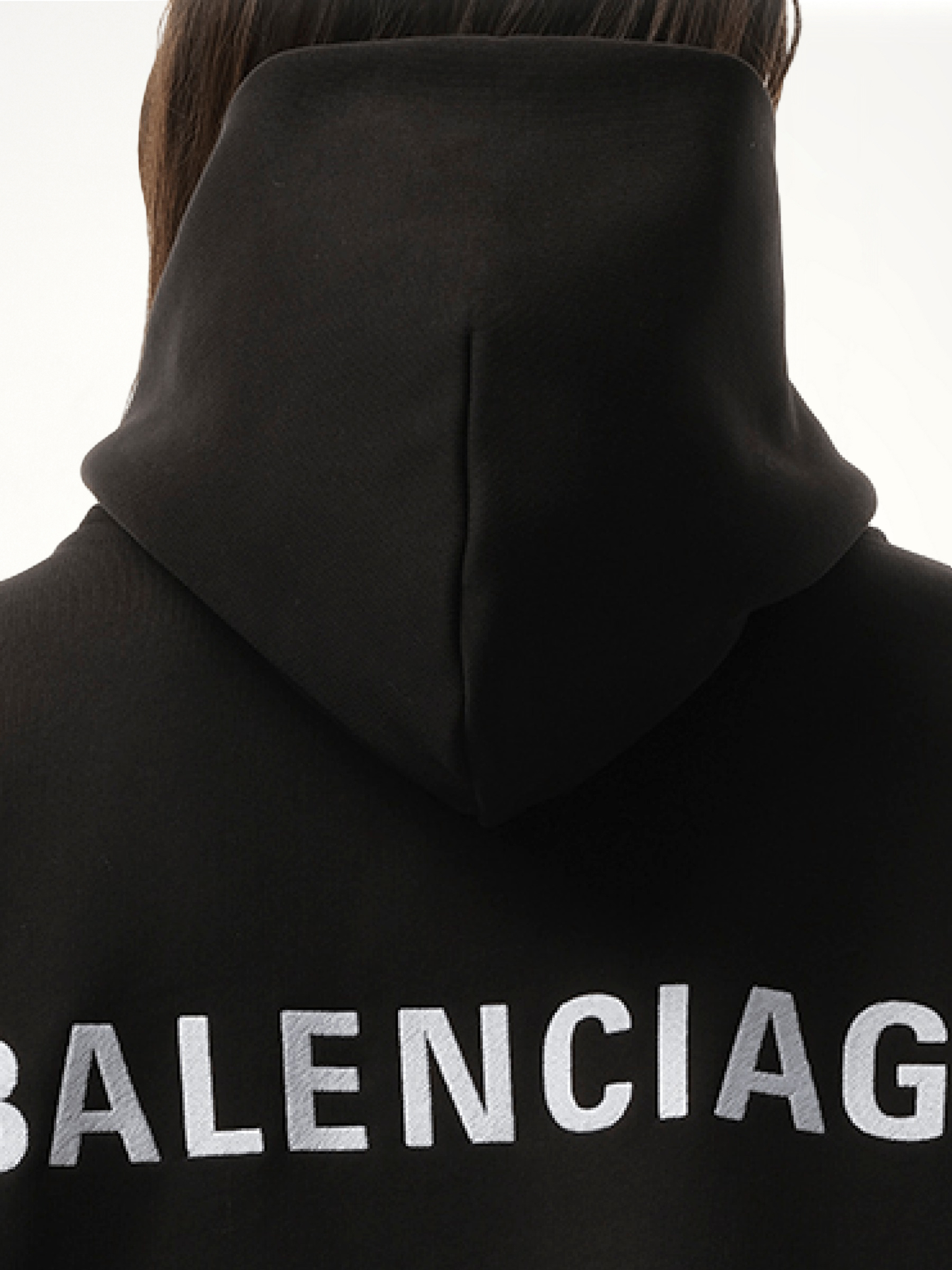 BALENCIAGA Logo Embroidered Hoodie (Black)