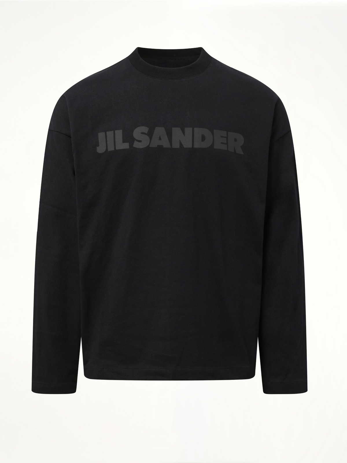 Tonal Jil Sander Logo Long Sleeve T-Shirt (Black)