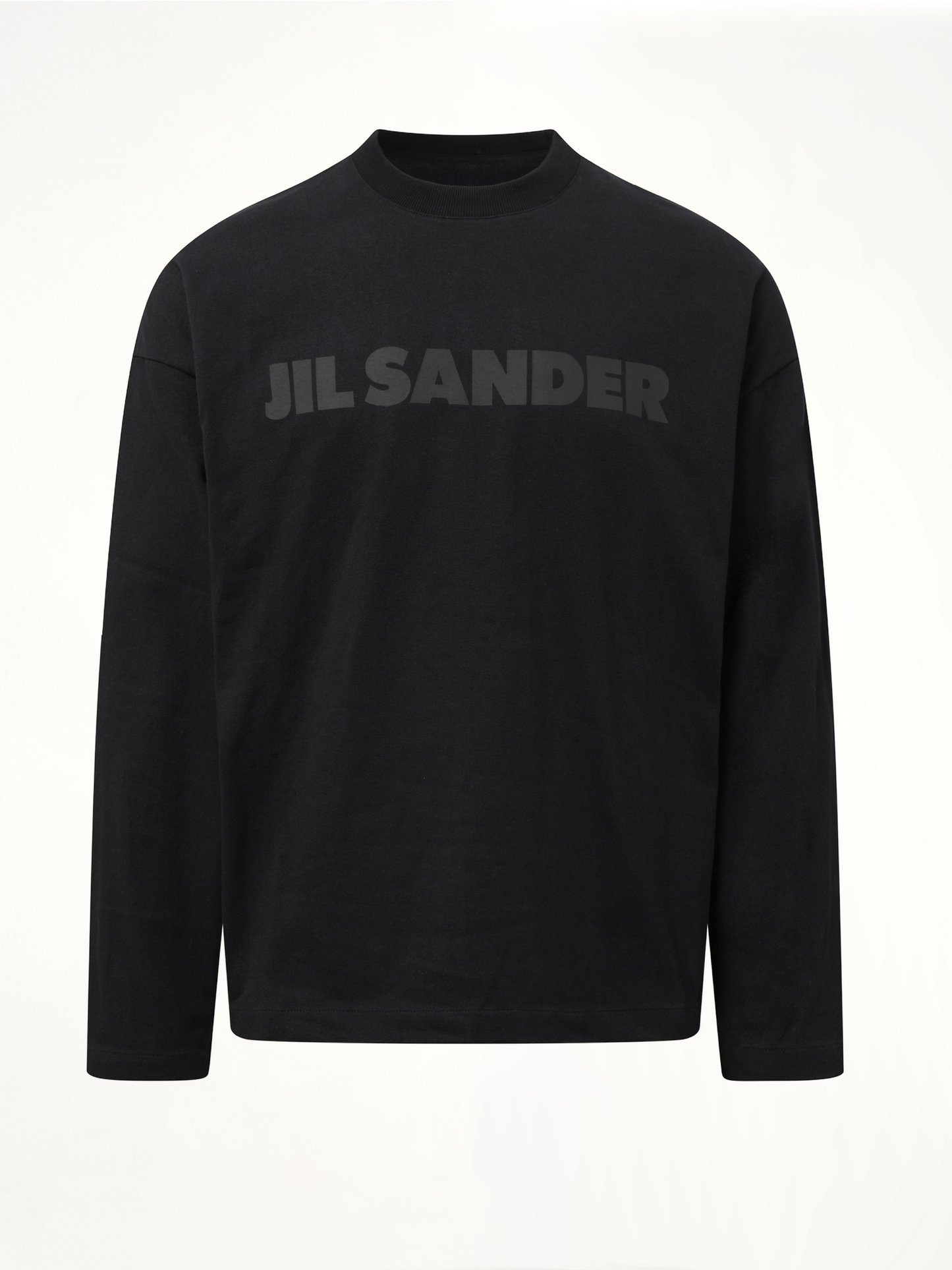 Tonal Jil Sander Logo Long Sleeve T-Shirt (Black)