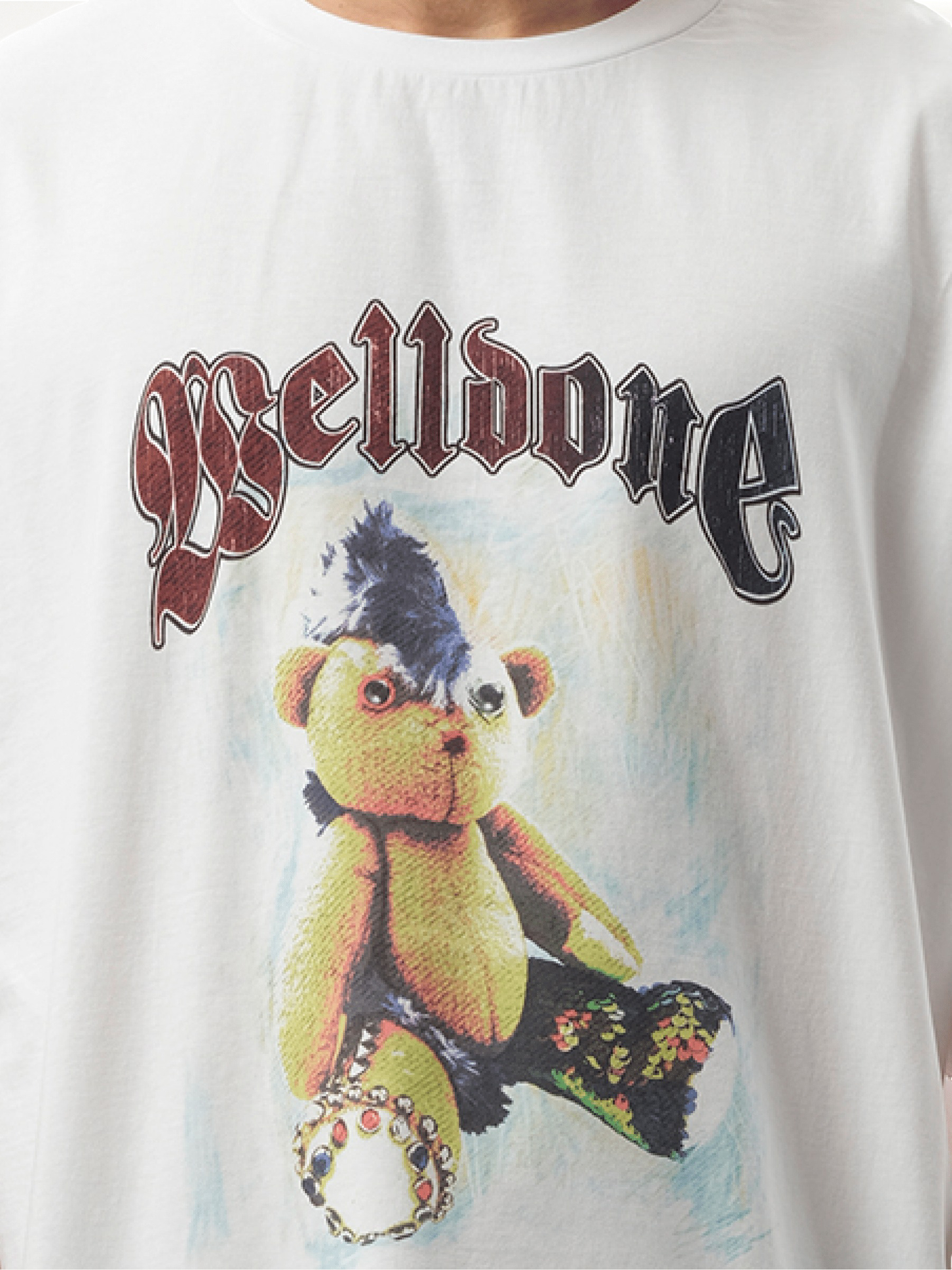 WE11DONE Punk Teddy T-Shirt (White)