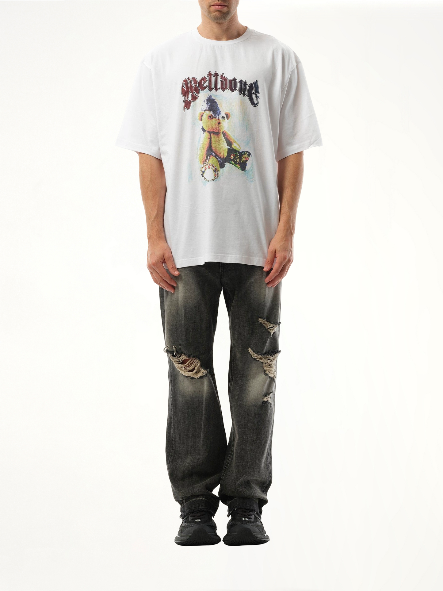 WE11DONE Punk Teddy T-Shirt (White)