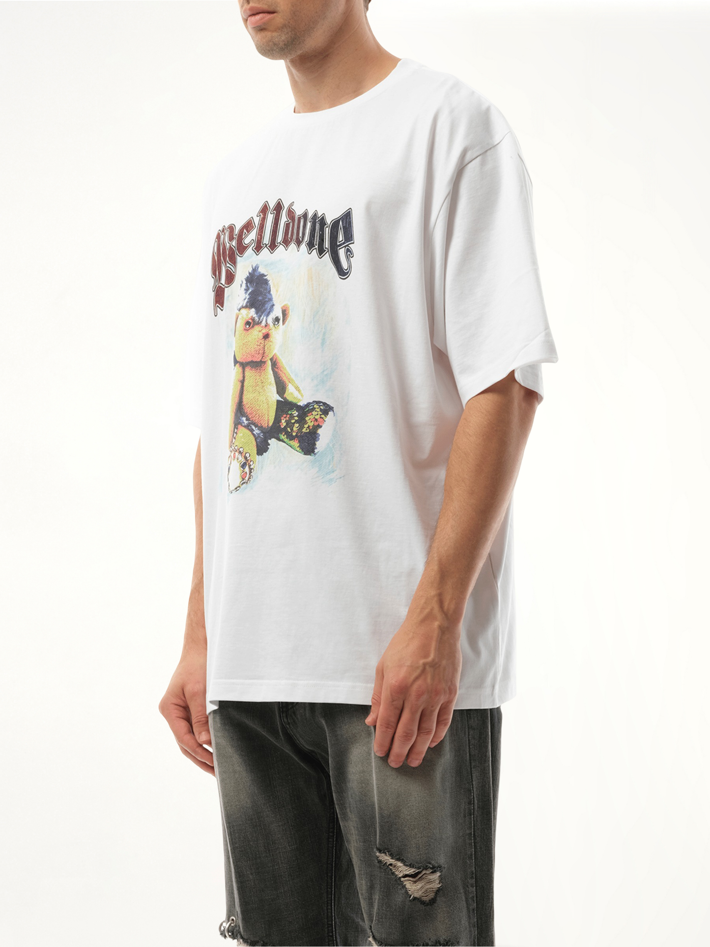 WE11DONE Punk Teddy T-Shirt (White)
