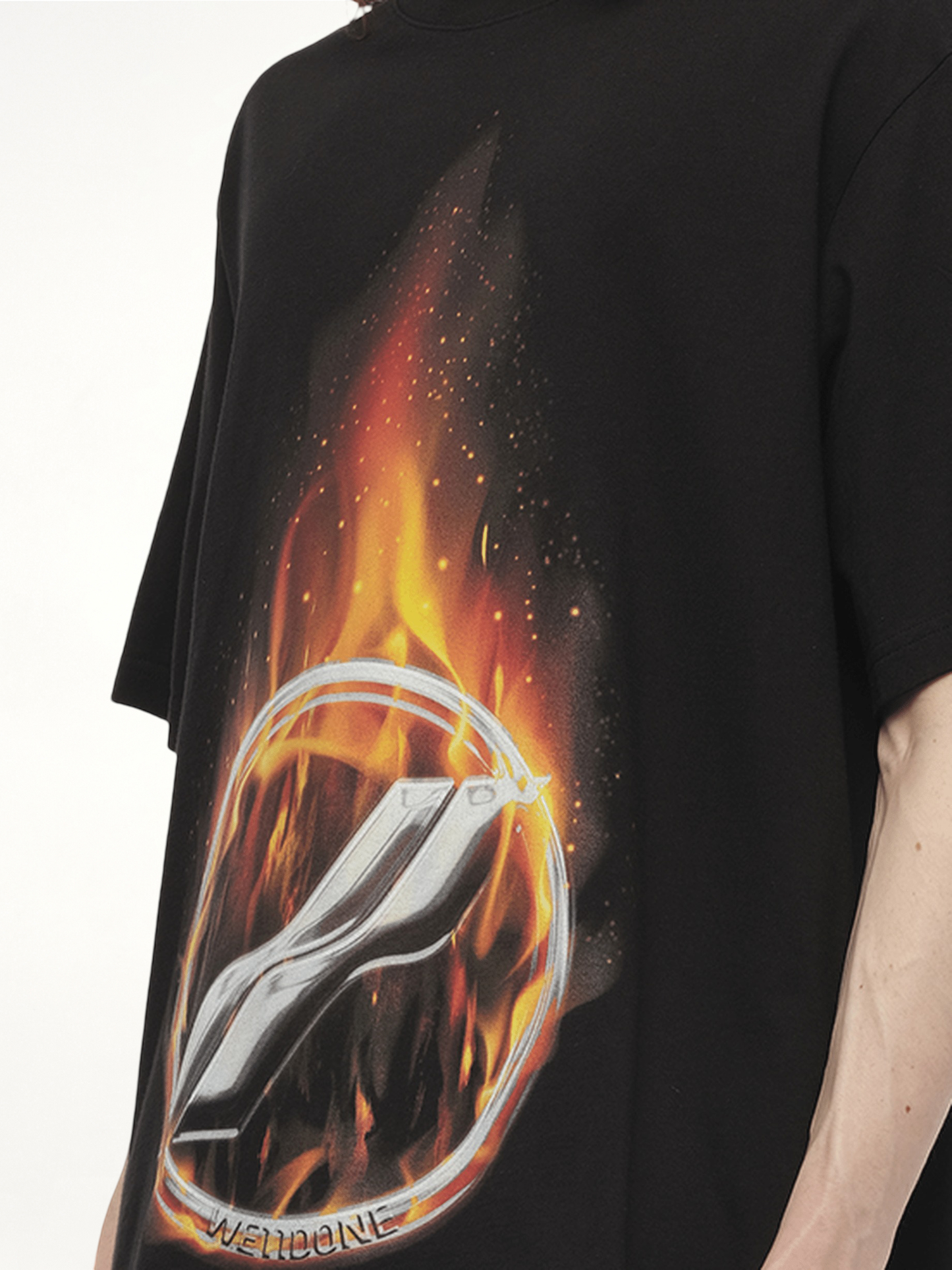 WE11DONE Meteor Print T-Shirt (Black)