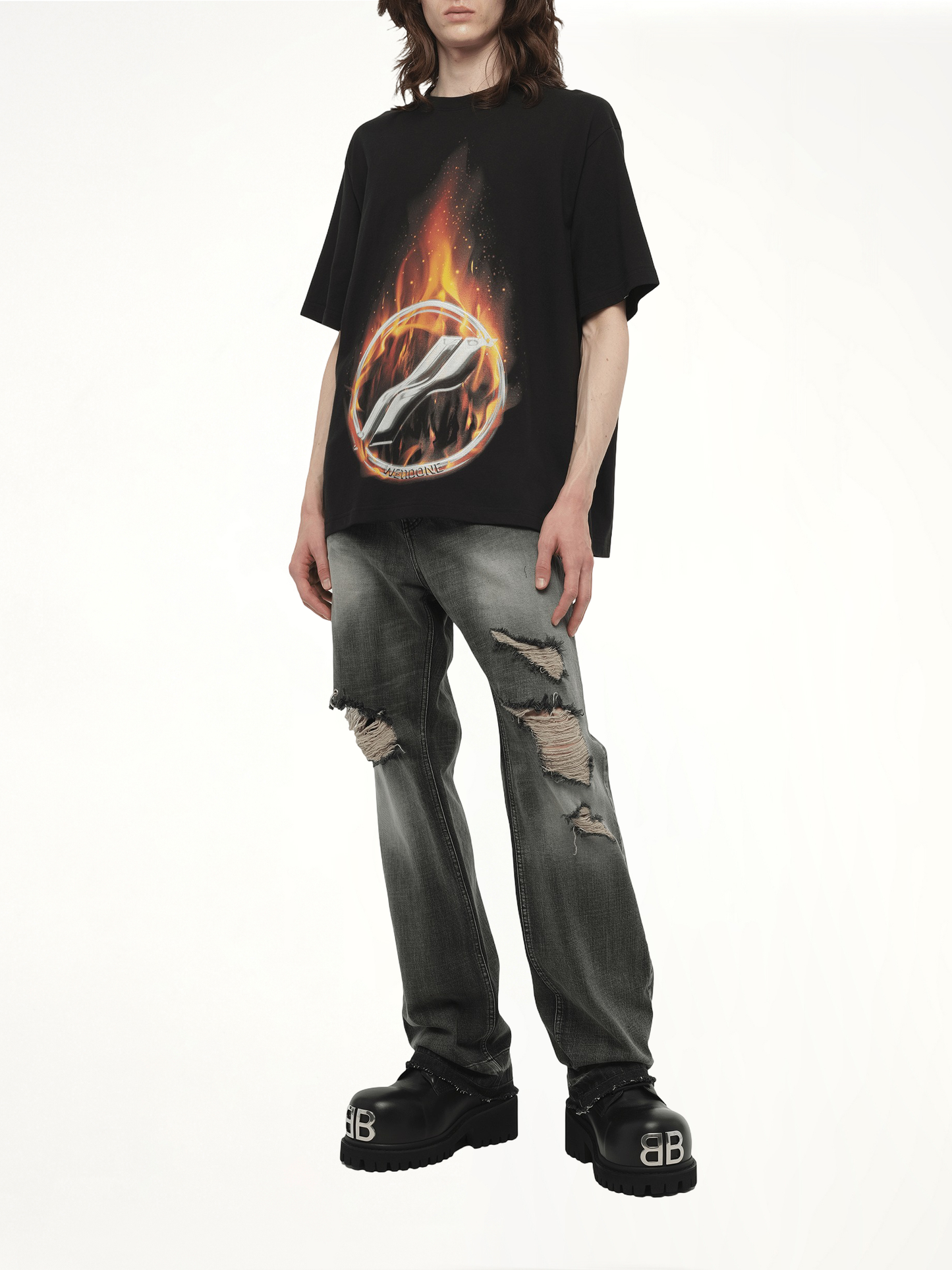 WE11DONE Meteor Print T-Shirt (Black)