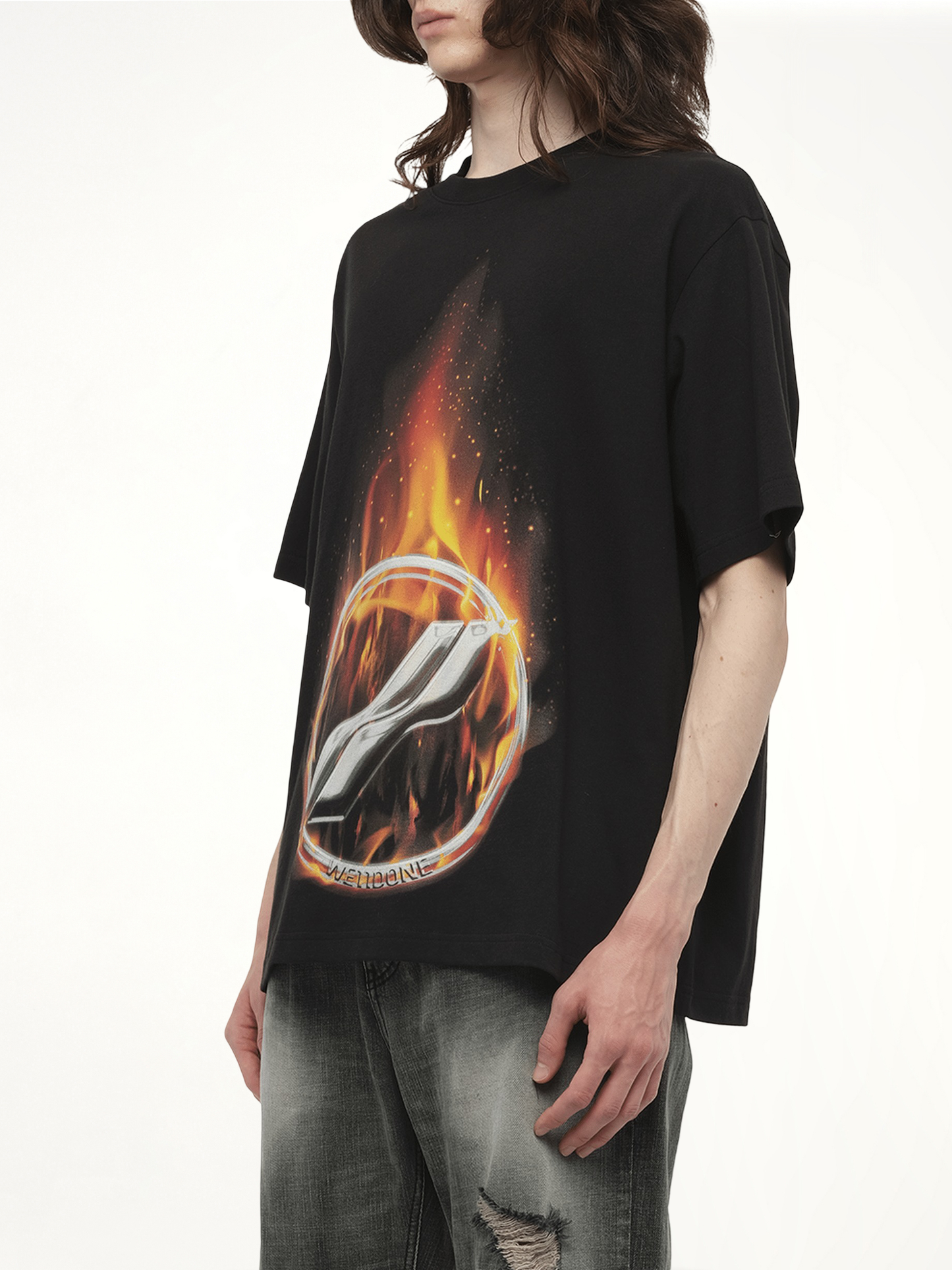 WE11DONE Meteor Print T-Shirt (Black)