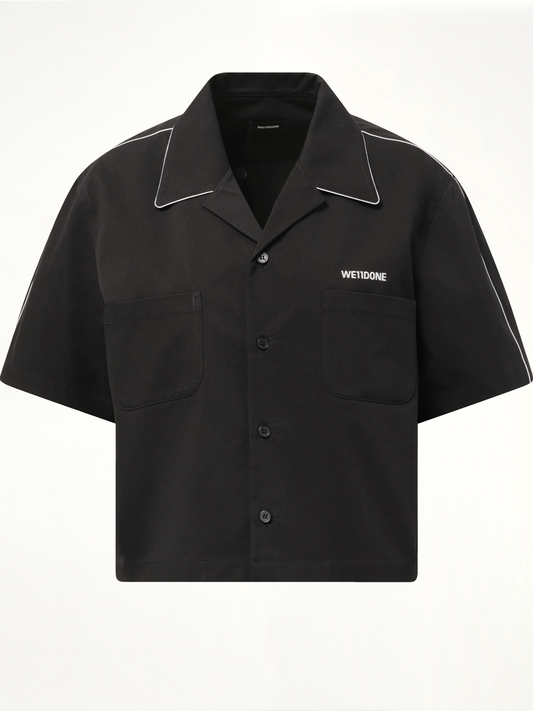WE11DONE Short-Sleeved Convertible Shirt (Black)