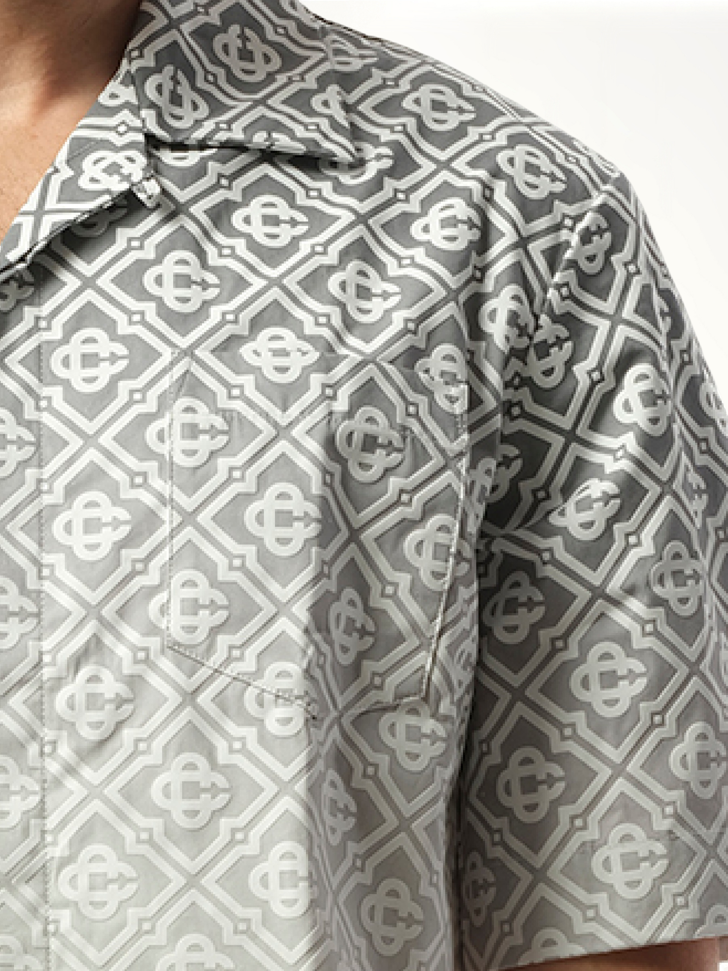 CASABLANCA Short Sleeve Cuban Collar Shirt (Grey)