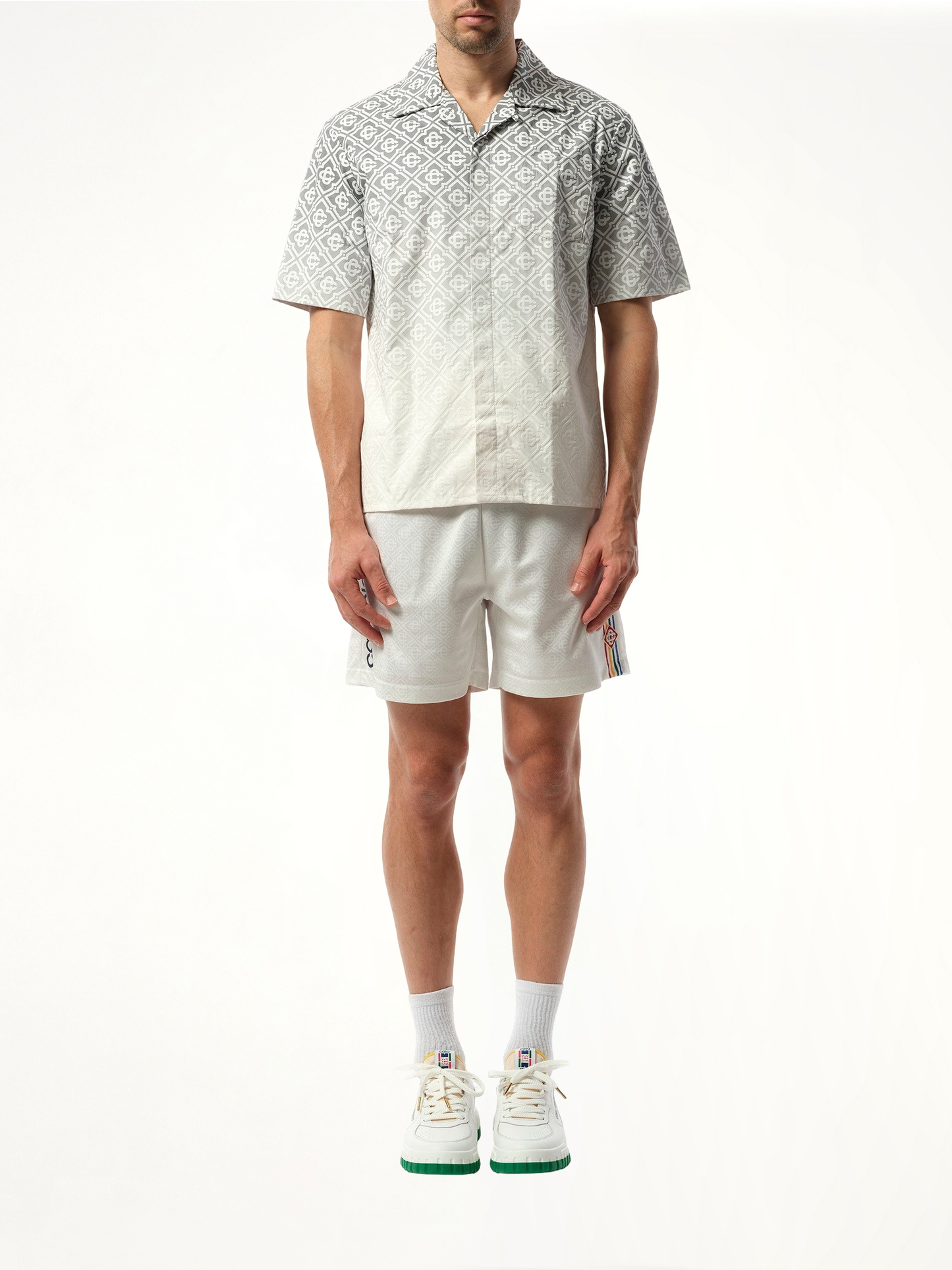 CASABLANCA Short Sleeve Cuban Collar Shirt (Grey)