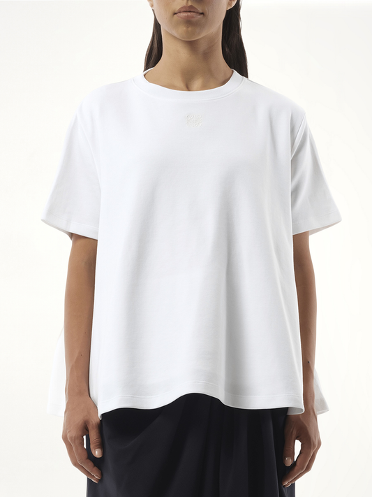 Image of a model wearing Tops. Productname: LOEWE Trapeze Top in WHITE colour by brand - LOEWE