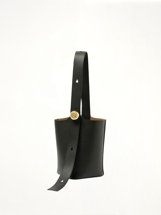 Image of Bags. Product name - Pebble Bucket Medium in Black colour by brand - LOEWE