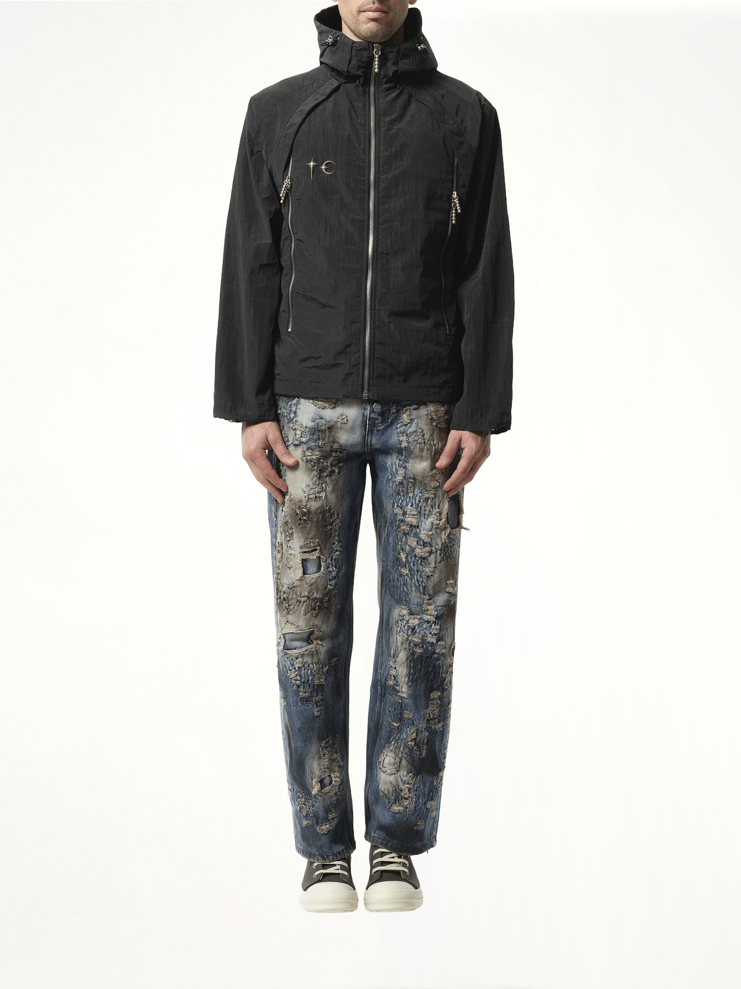 THUG CLUB Scarred Wind Soldier Jacket (Black)