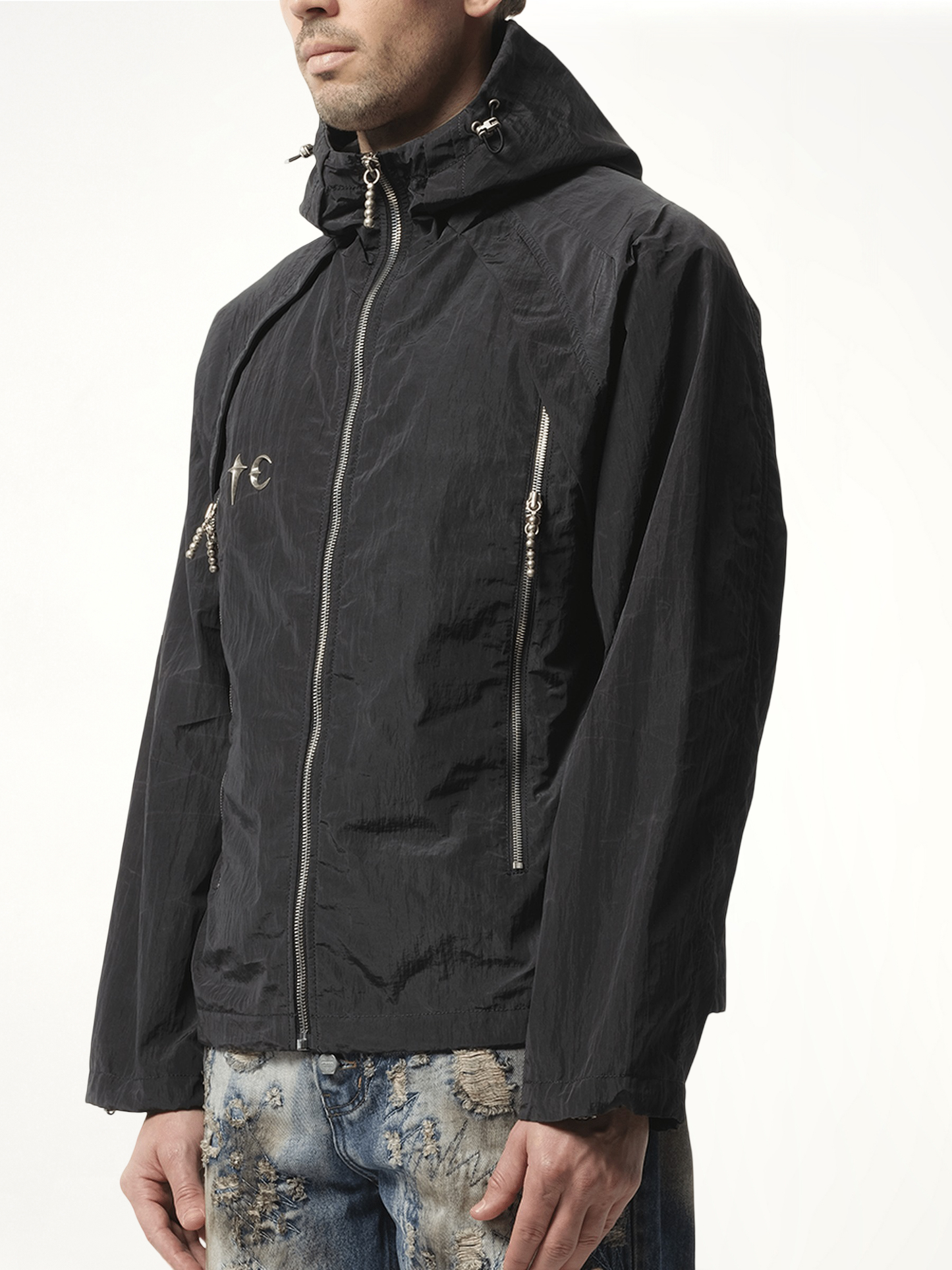 THUG CLUB Scarred Wind Soldier Jacket (Black)