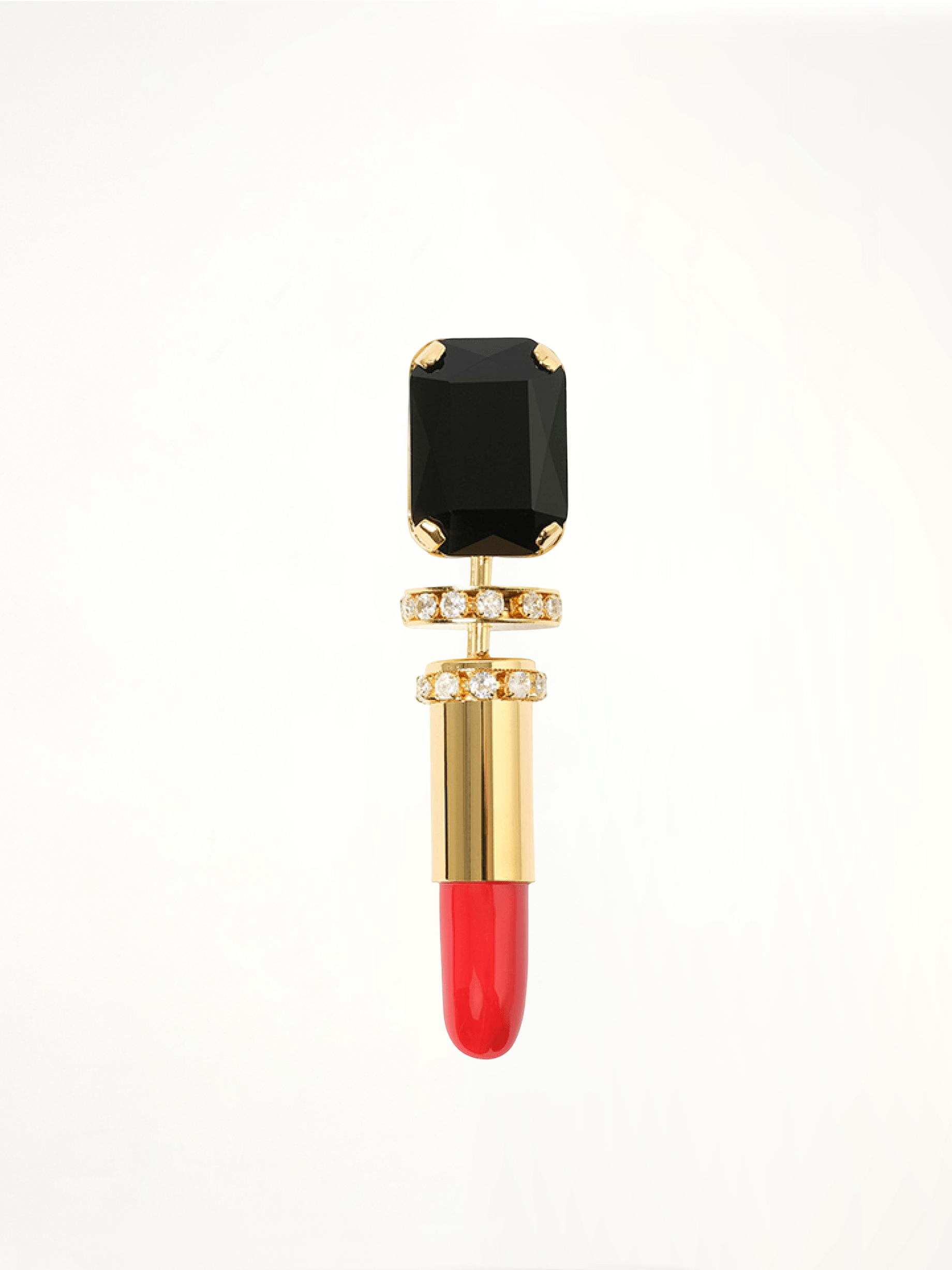 Image of Jewelry. Productname: BALMAIN Lipstick Brooch in BLACK colour by brand - BALMAIN