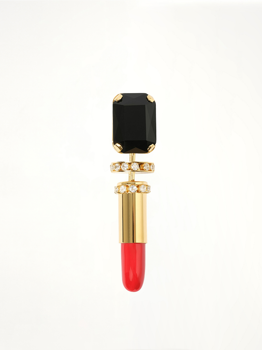 Image of Jewelry. Productname: BALMAIN Lipstick Brooch in BLACK colour by brand - BALMAIN
