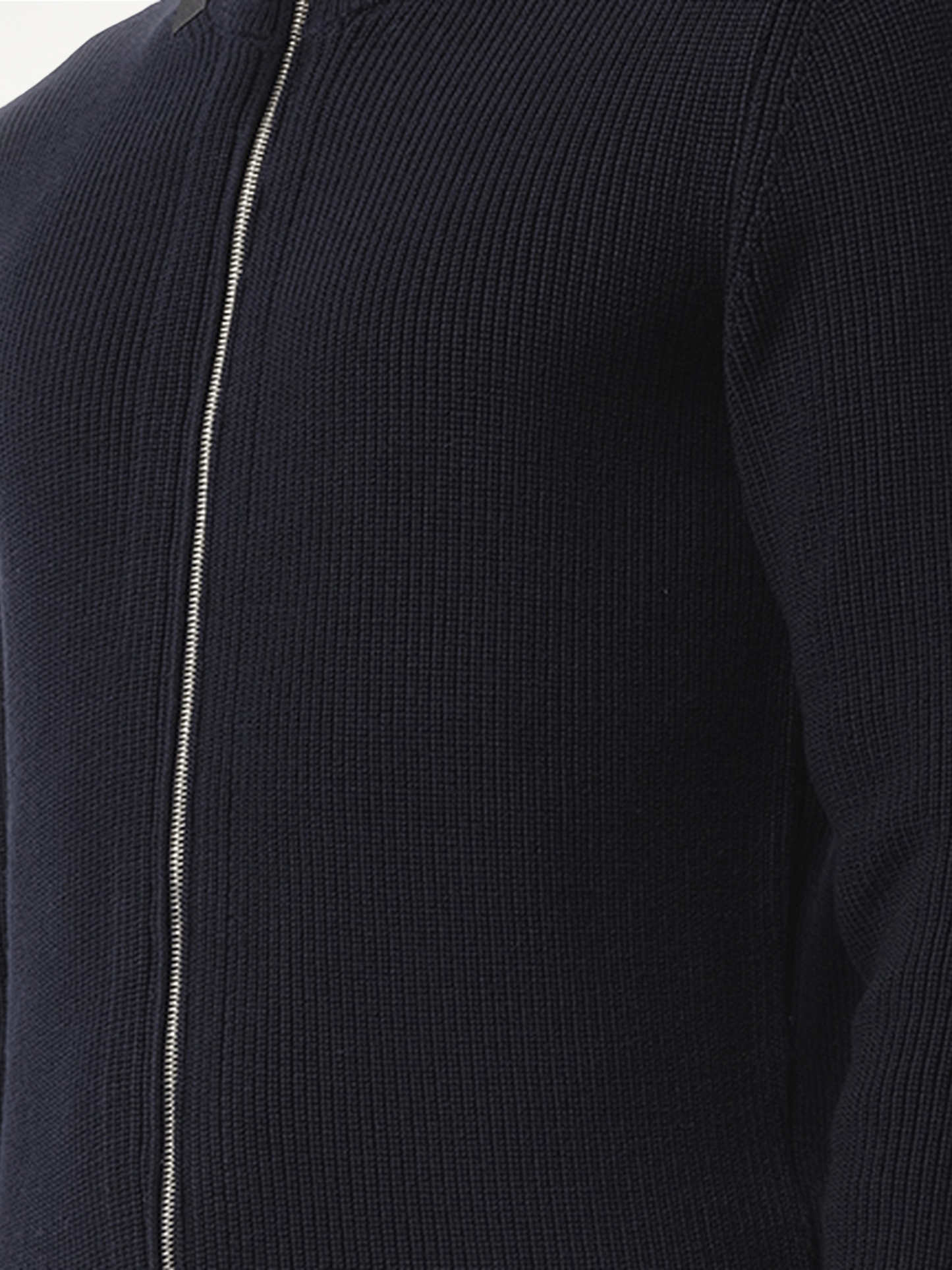 MAISON MARGIELA English Rib Zip Cardigan (Navy)
