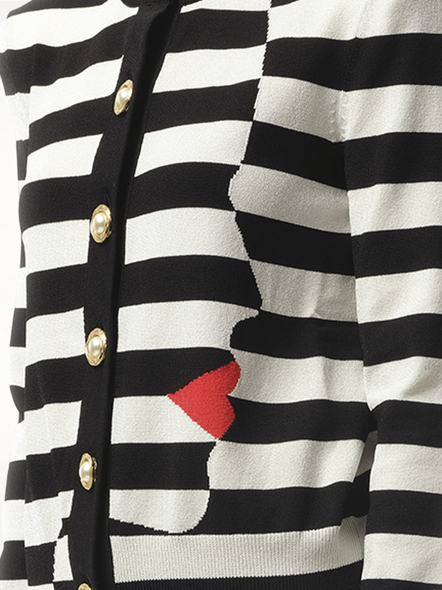 BALMAIN Buttoned Face Mariniere Knit Cardigan (Black)
