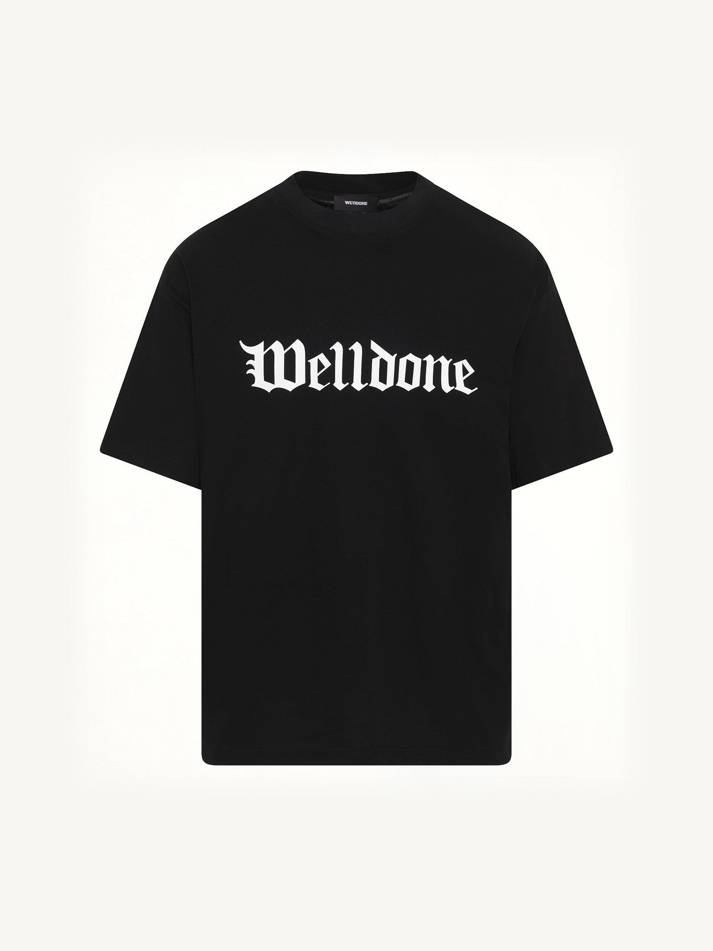WE11DONE Gothic Logo Short-Sleeved T-Shirt (Black)