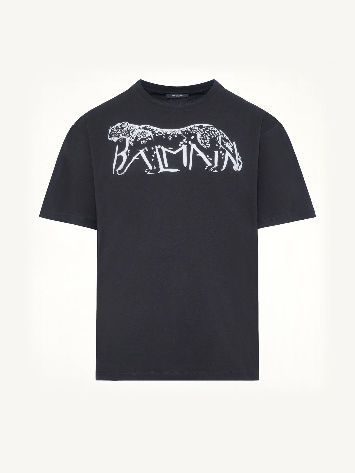 BALMAIN Leopard Print T-Shirt (Black)