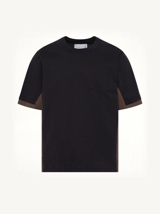 SACAI Cotton Typewriter x Cotton Jersey T-Shirt (Navy)
