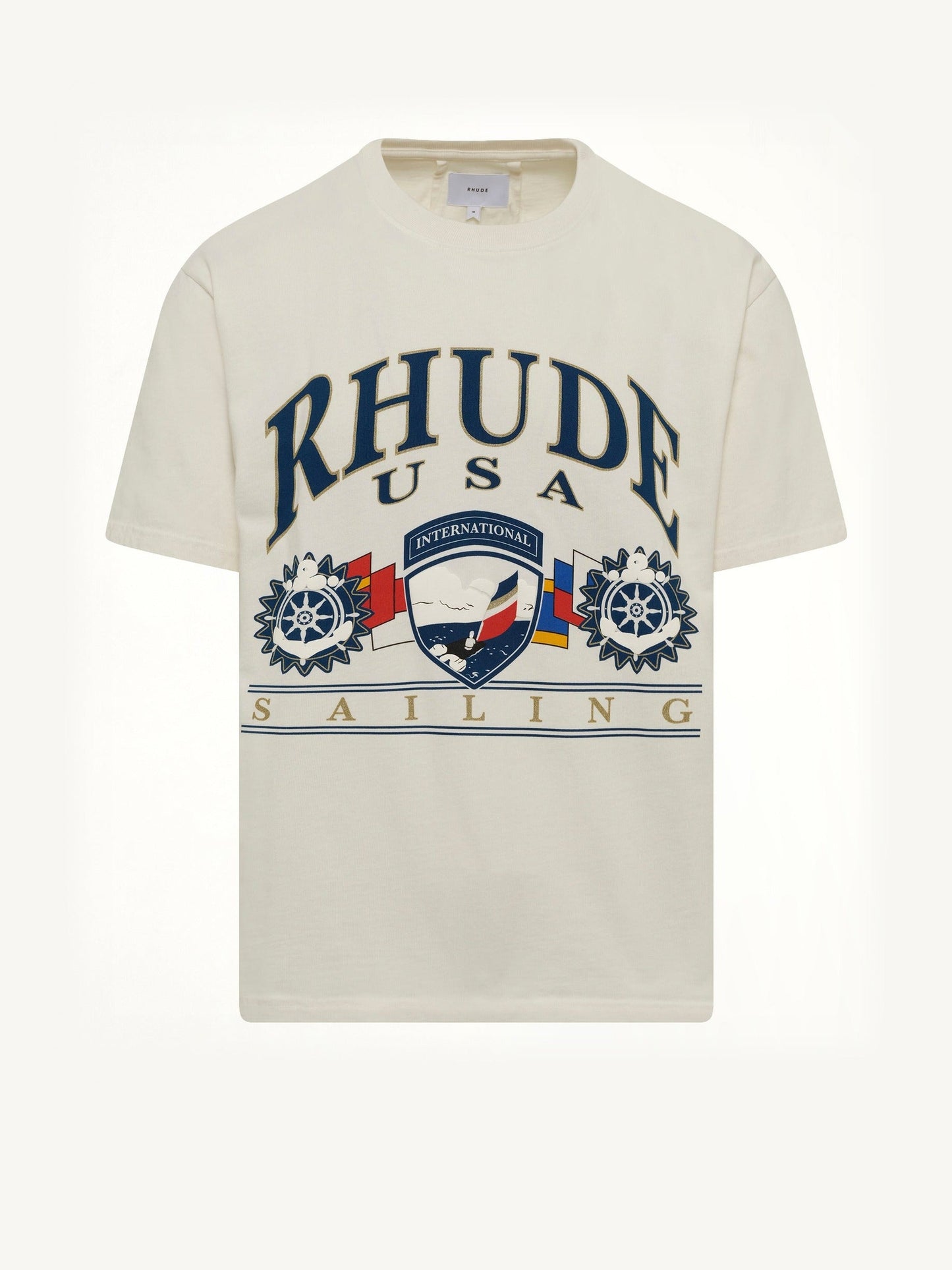 RHUDE USA Sailing Icon T-Shirt (White)