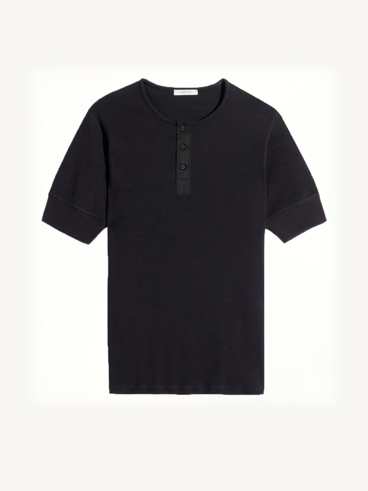 LEMAIRE Rib Henley Top (Black)