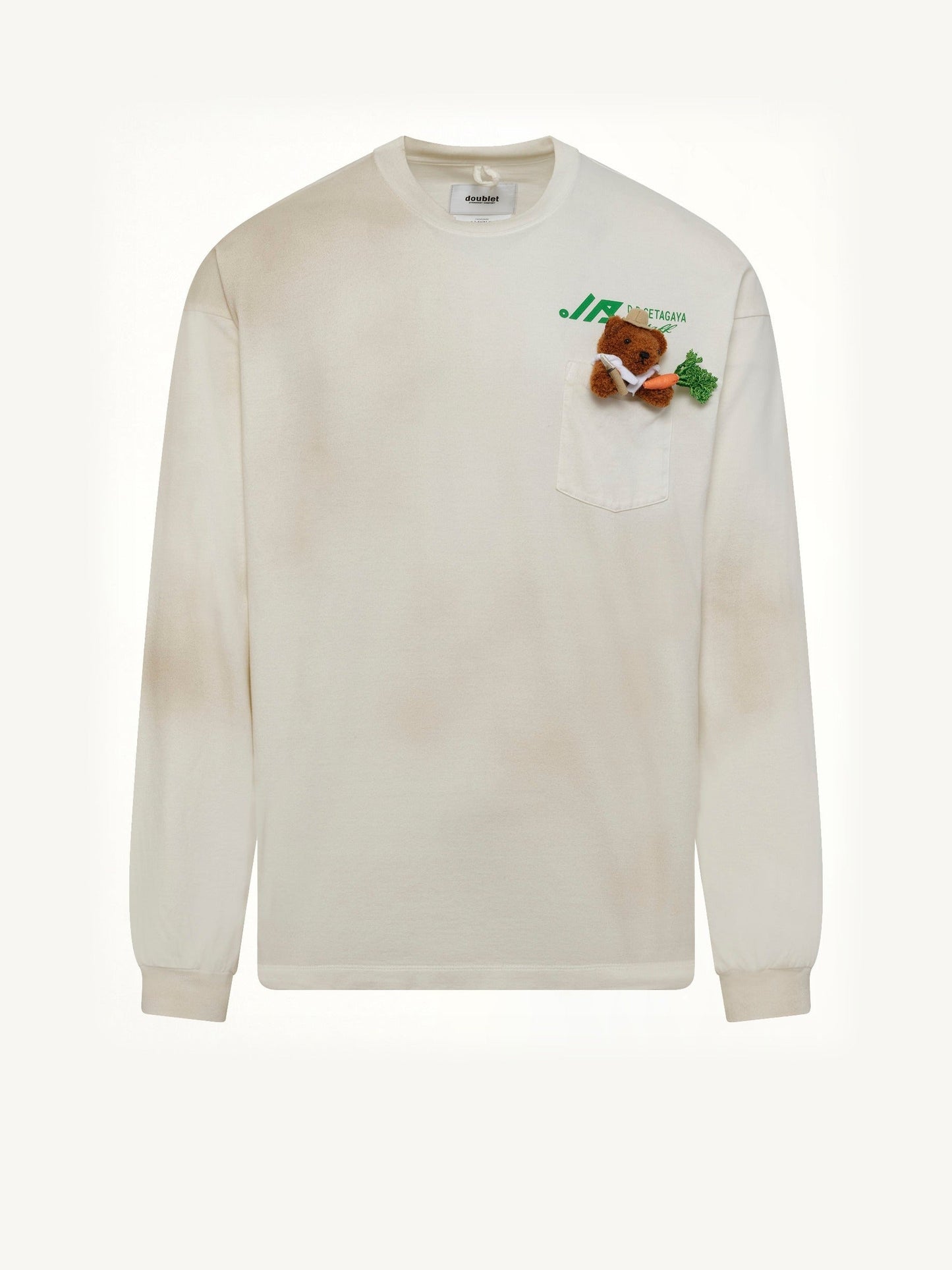 DOUBLET L/S T-Shirt With My Workwear Bear (White)