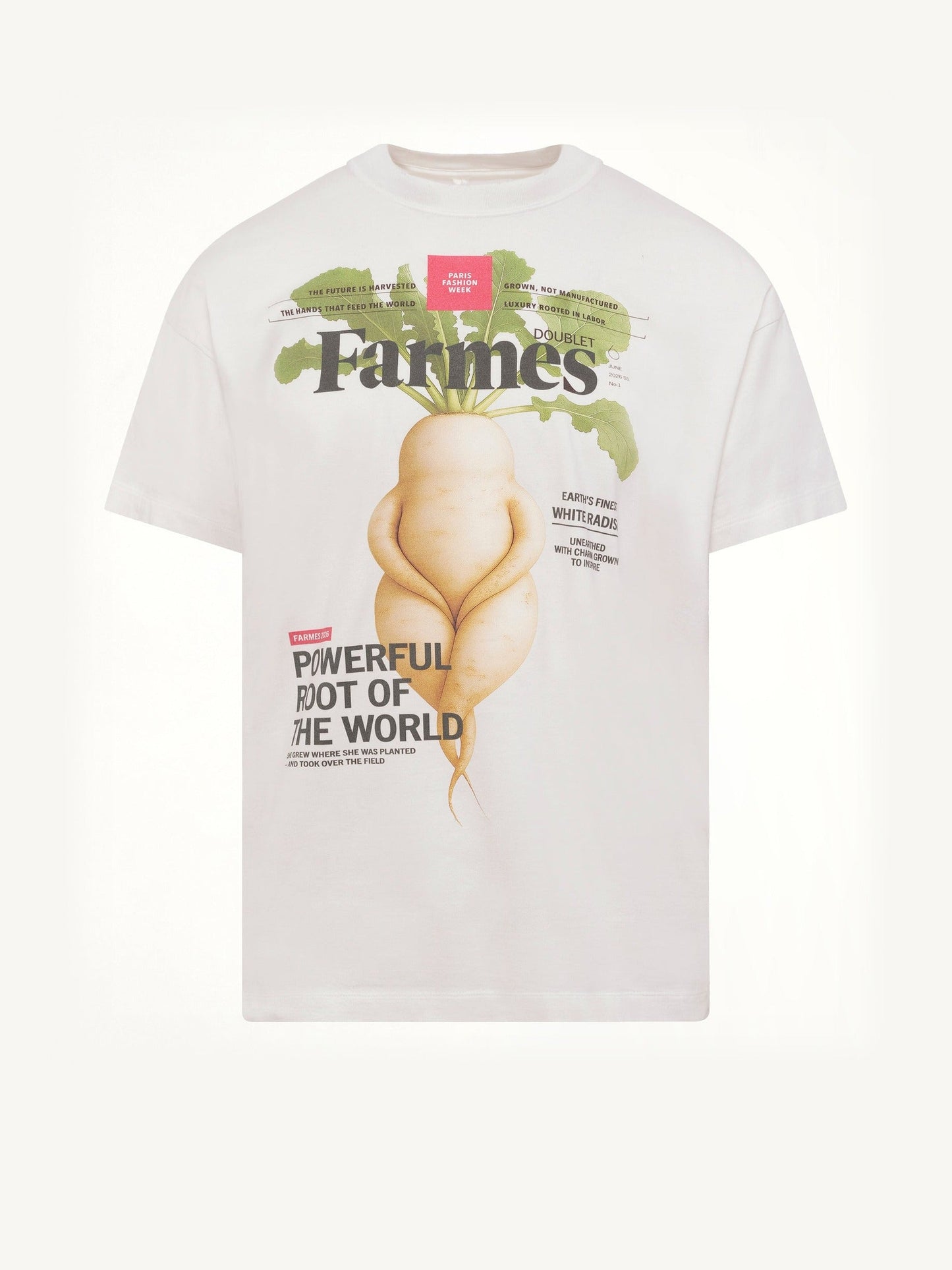 DOUBLET Farmes Magazine Cover T-Shirt (White)