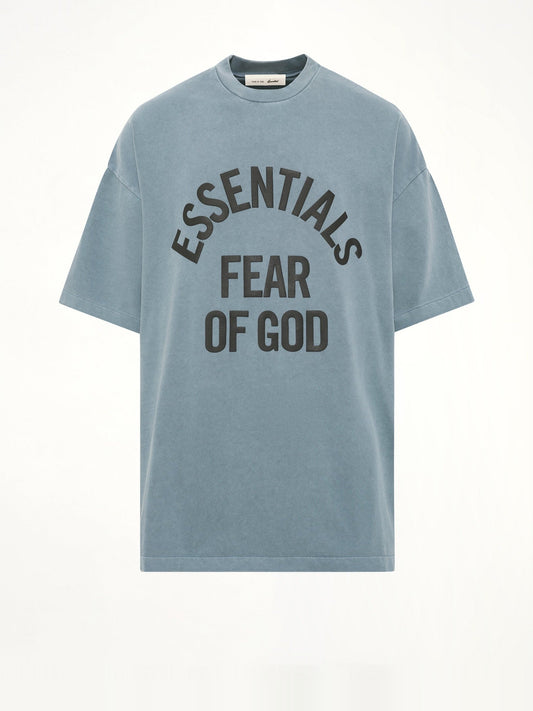 FEAR OF GOD ESSENTIALS Campus 90's Short Sleeve T-Shirt (Blue)