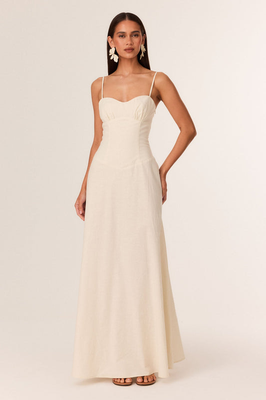 Image of Dresses. Productname: SNDYS TALIA MAXI DRESS in Cream colour by brand - SNDYS