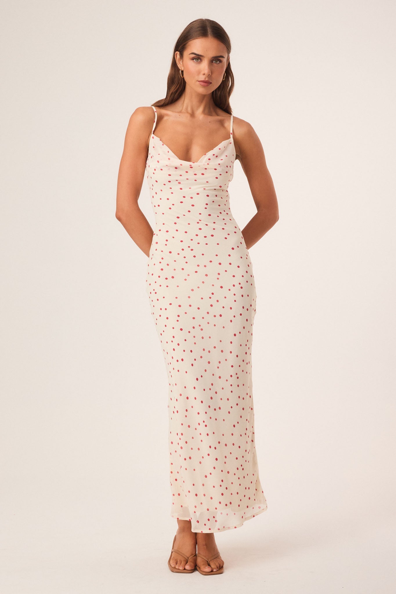 SNDYS SKIN MAXI DRESS (Vanilla Polka)
