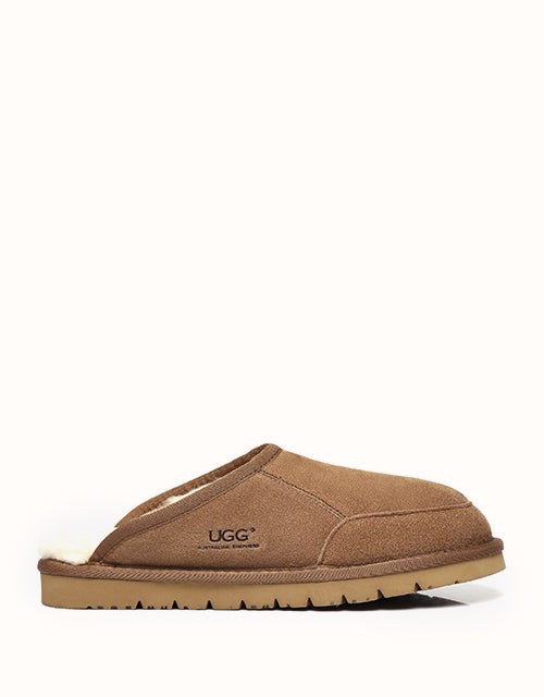 Image of Slippers. Product name - AUSTRALIAN SHEPHERD® Bred Scuff Slippers in Chestnut colour by brand - Australian Shepherd