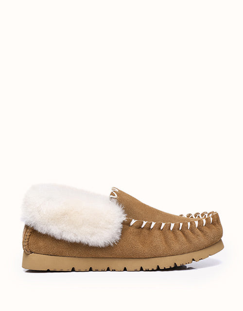 Image of Shoes. Product name - AUSTRALIAN SHEPHERD® Popo Moccasin Slippers in Chestnut colour by brand - Australian Shepherd