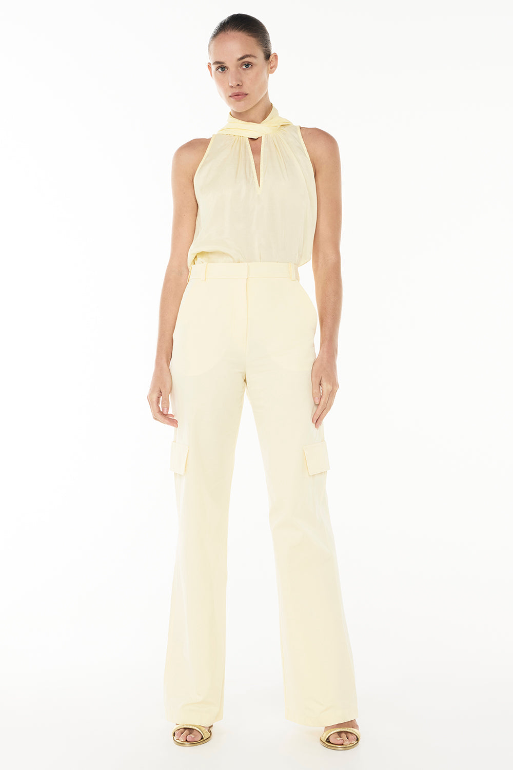 Image of Blouses. Productname: True Romance Tie Blouse in PALE YELLOW colour by brand - Manning Cartell
