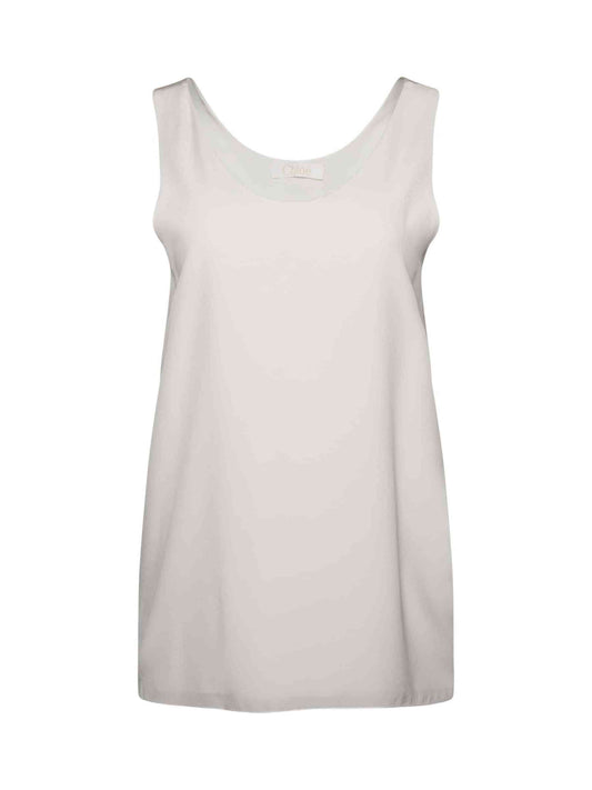 Image of a model wearing Tops. Productname: CHLOE Sleeveless Top in WHITE colour by brand - CHLOE