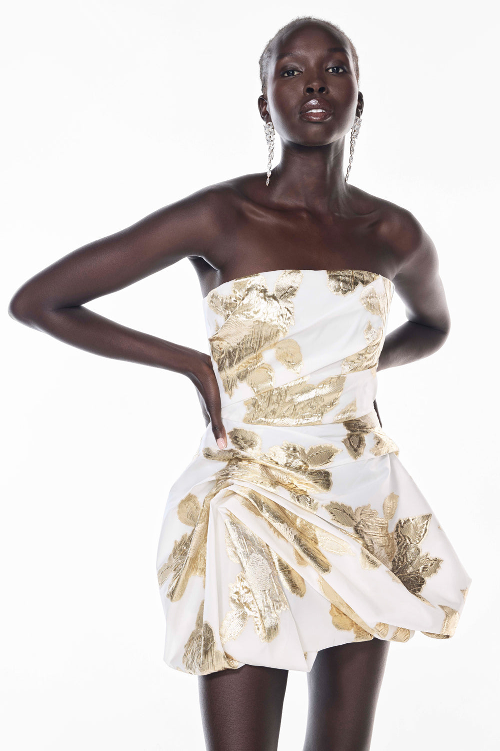 Paved With Gold Bubble Dress (Ivory/Gold)