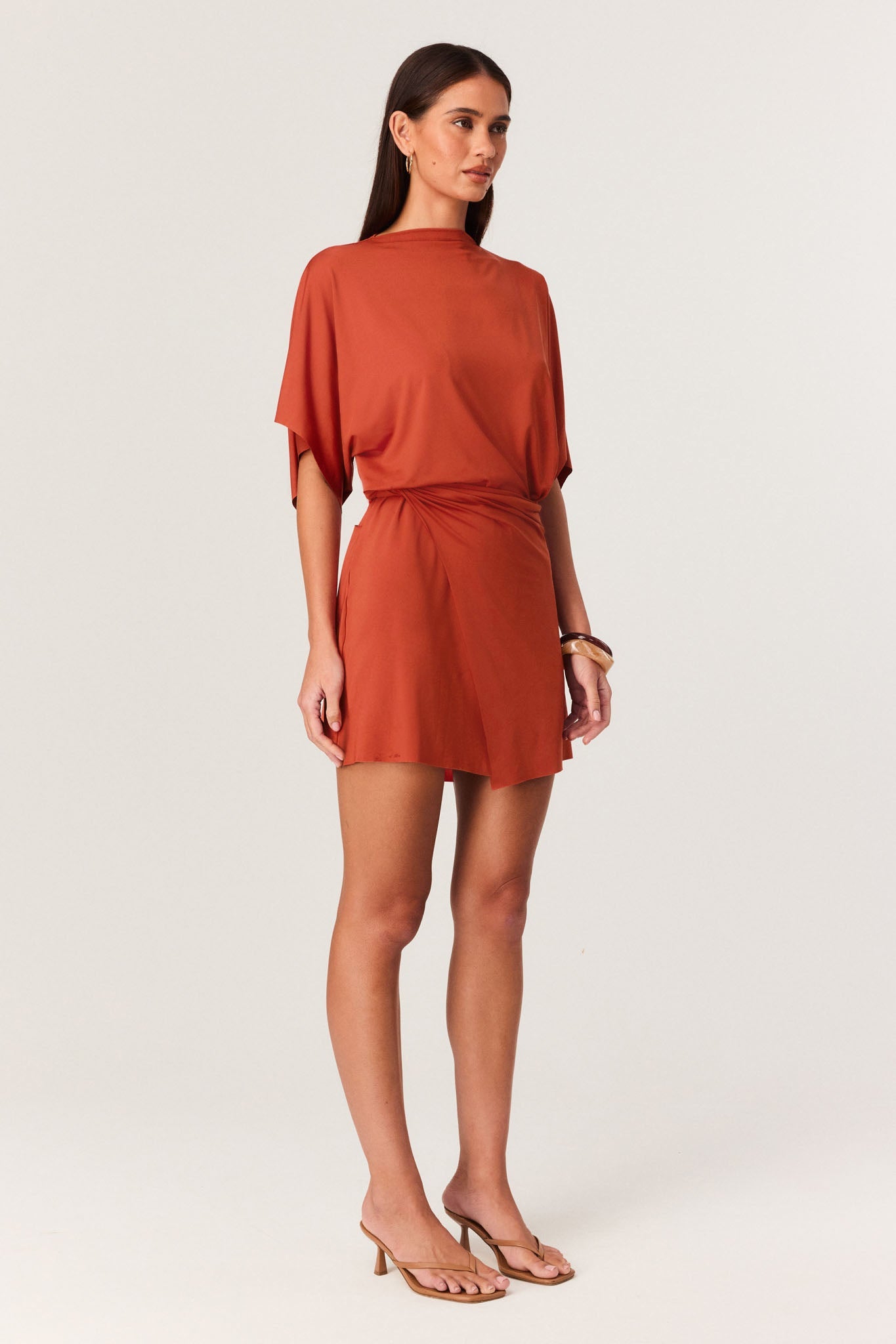 SNDYS CORA MINI DRESS (Rust)