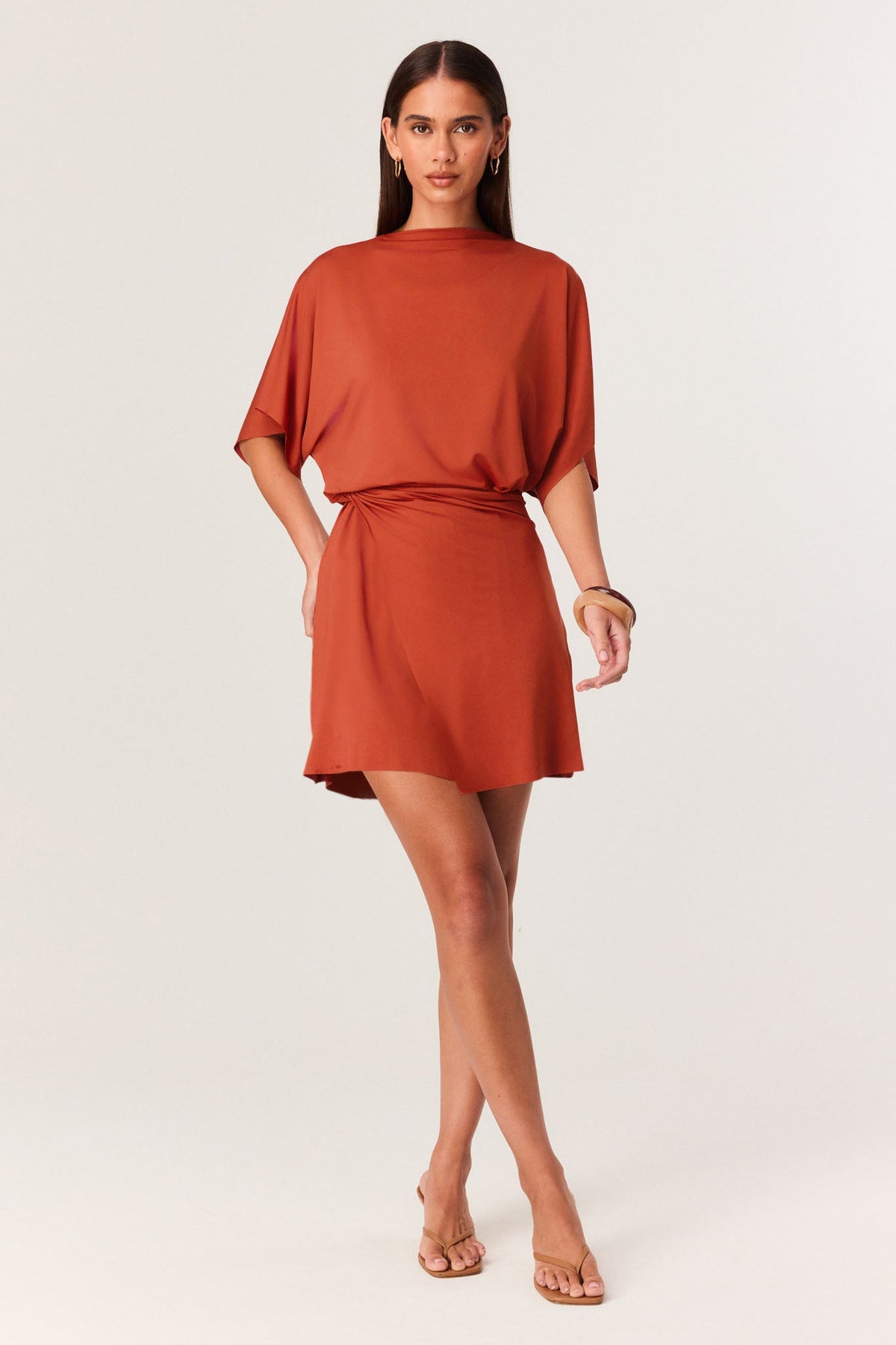 SNDYS CORA MINI DRESS (Rust)