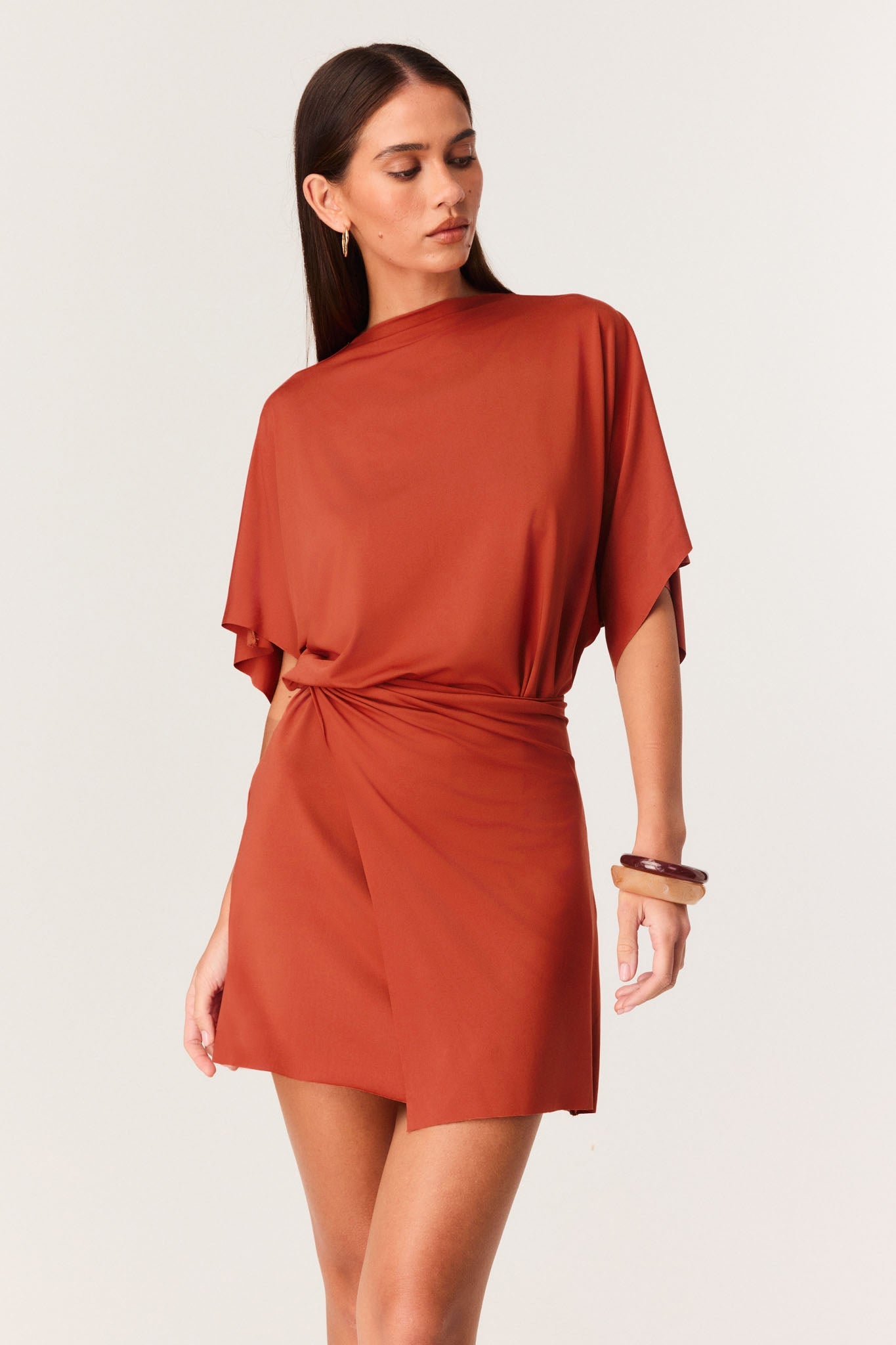 SNDYS CORA MINI DRESS (Rust)