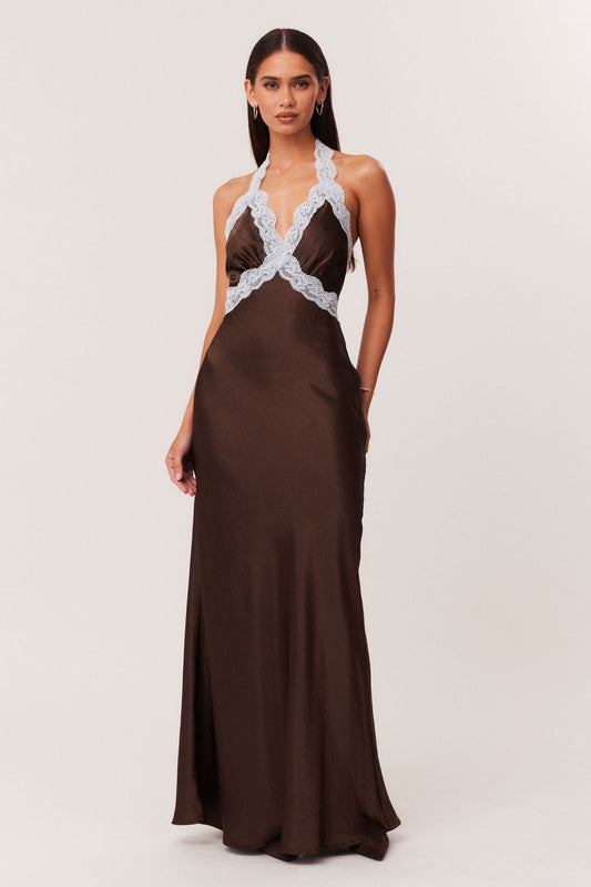 Image of Dresses. Productname: SNDYS TONYA MAXI DRESS 2.0 in Chocolate colour by brand - SNDYS