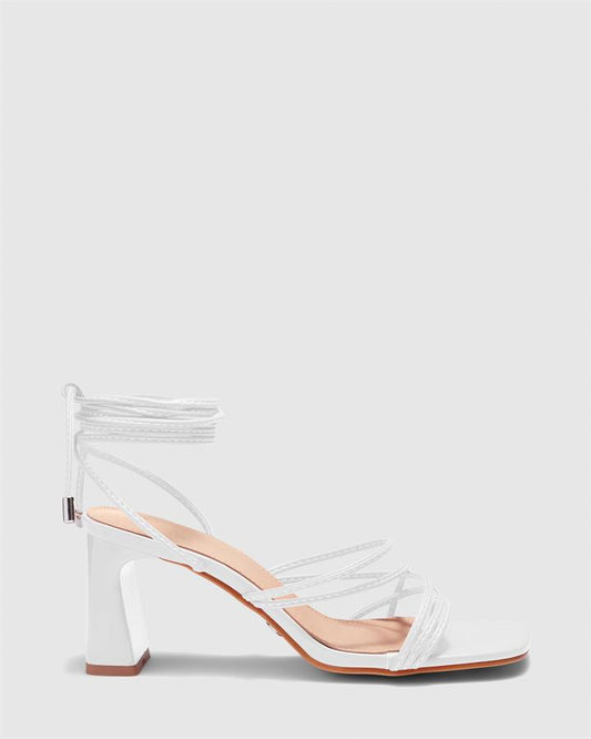 Image of Sandals. Product name - Ulany Women's Strappy Low Heel WHITE Novo Sandals in White colour by brand - NOVO