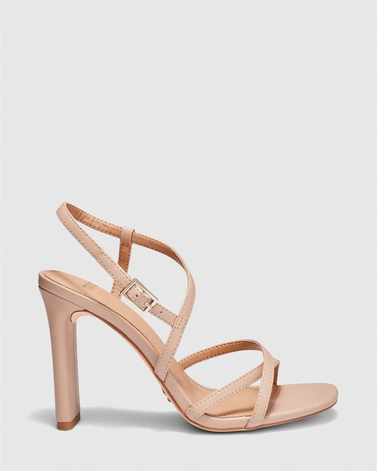Image of Sandals. Product name - Moon Women's Strappy High Heel Nude Novo Sandals in Nude colour by brand - NOVO