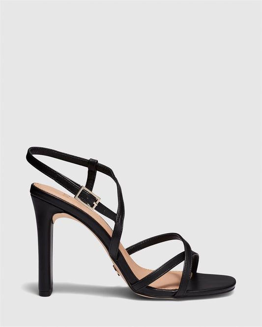Image of Sandals. Product name - Moon Women's Strappy High Heel BLACK Novo Sandals in Black colour by brand - NOVO