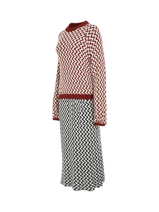 CHLOE Robe Dress (Navy Burgundy)