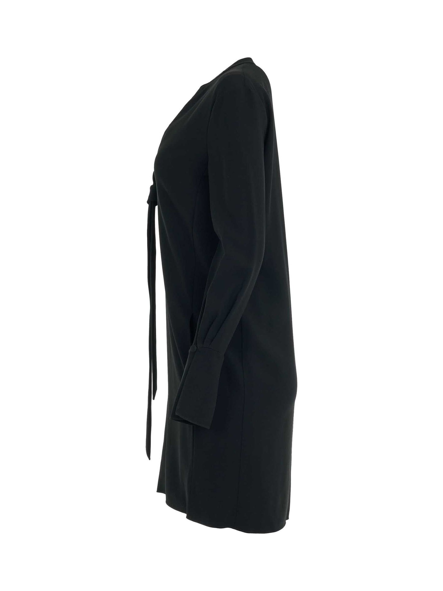 CHLOE Neck Tie Shift Dress (Black)