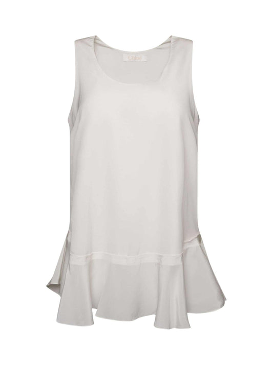 Image of a model wearing Tops. Productname: CHLOE Top in White colour by brand - CHLOE